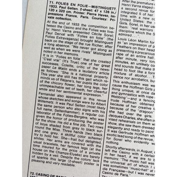 Folies En Folie, Mistinguett, Casino De Paris, Cecile Sorel, Music Hall Posters - Picture 3 of 5